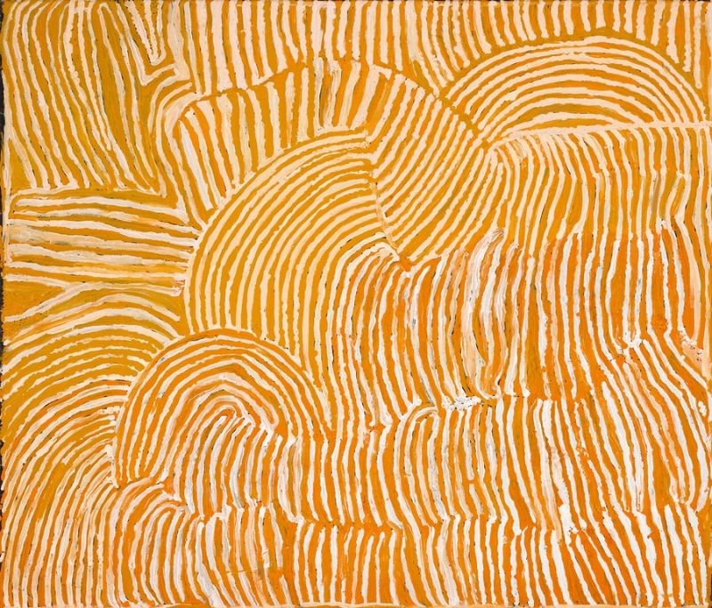 Kungka Kutjarra by Makinti Napanangka, 2001, synthetic polymer paint on Belgian linen, 107 × 91 cm.