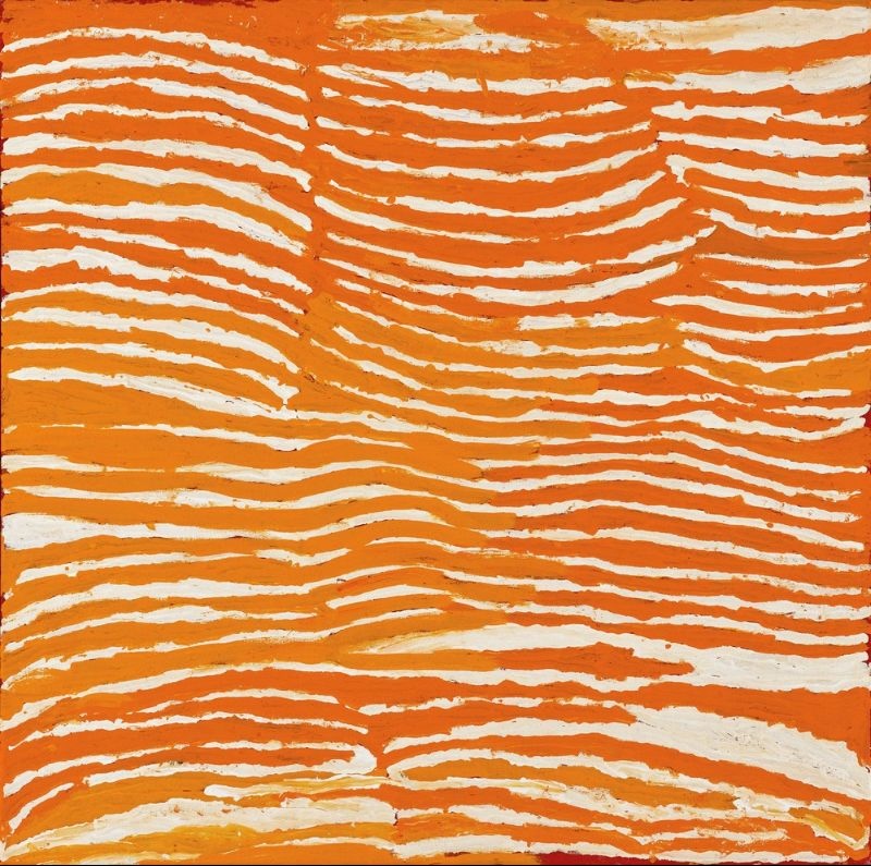 Lupulnga by Makinti Napanangka, 2005, synthetic polymer paint on linen, 91 × 91 cm.