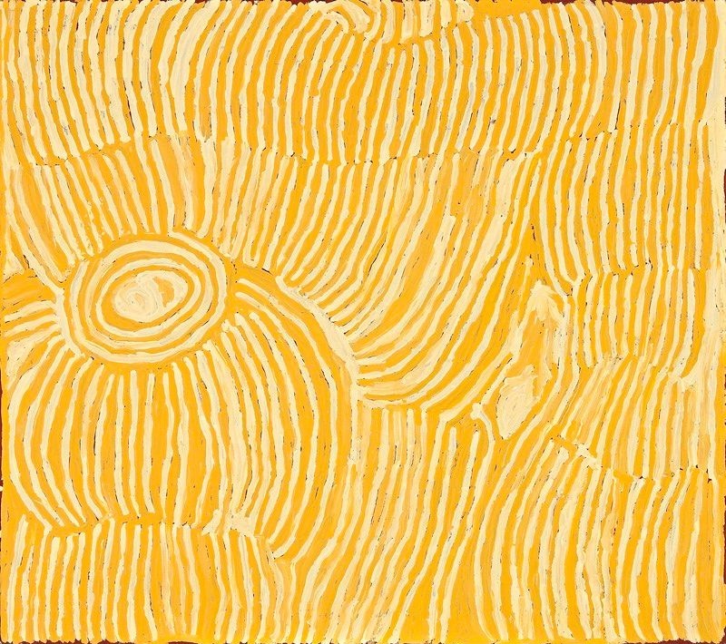 Lupulnga by Makinti Napanangka, 2002, synthetic polymer paint on linen, 137 × 122 cm.
