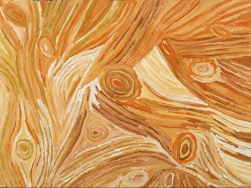 Untitled by Makinti Napanangka, 2005, synthetic polymer paint on linen, 94 × 125 cm.