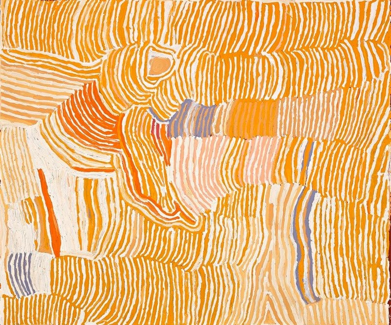 Lupulnga by Makinti Napanangka, 2002, synthetic polymer paint on linen, 183 × 152.5 cm.