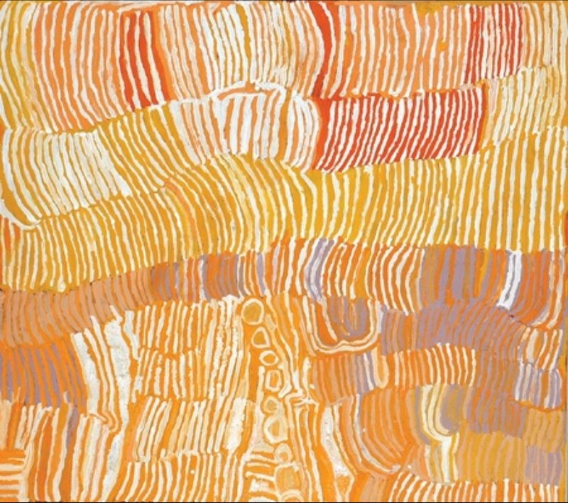 Lupulnga by Makinti Napanangka, 2000, acrylic on linen, 137 × 122 cm.