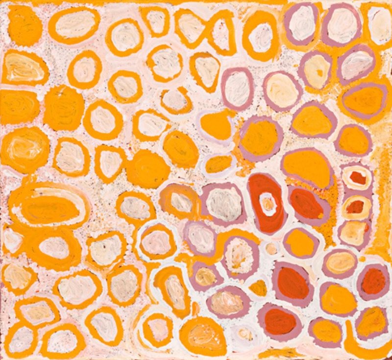 Lupulnga by Makinti Napanangka, 2007, synthetic polymer paint on linen, 56 × 61 cm.