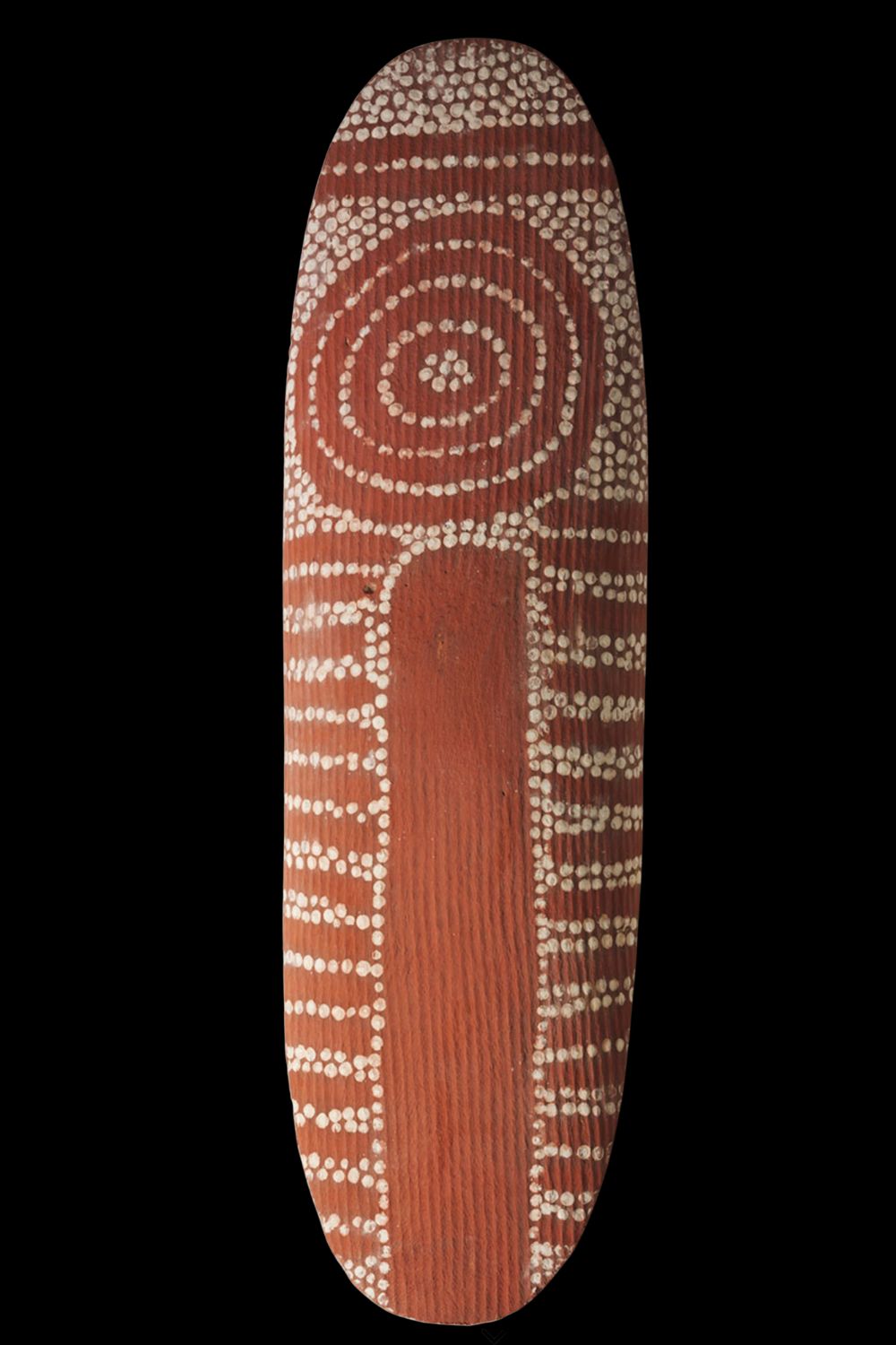 Untitled by Charlie Ward Tjakamarra, 2001, featuring fine parallel dot lines representing the Tingari ancestral journey across the Western Desert.