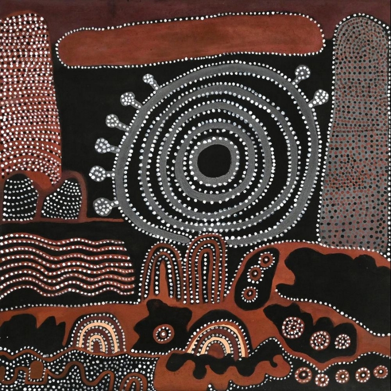 Numbuddy Jilinji, 1997 by Jack Britten, natural earth pigments on Belgian linen