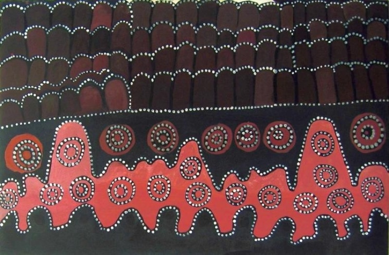 Kanamunja, 1996 by Jack Britten, natural earth pigments on canvas