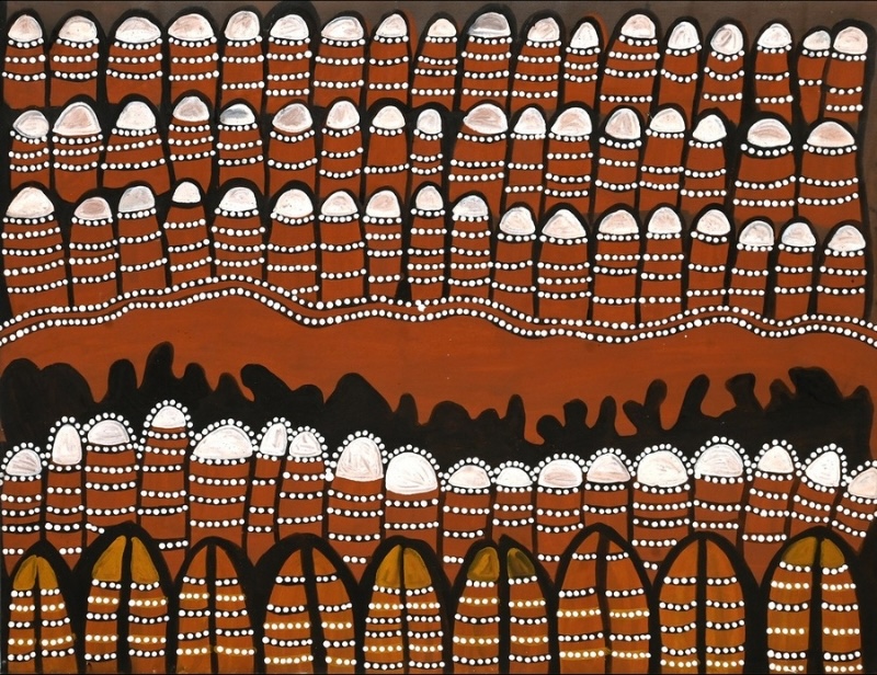 Karagi Bungle Bungles, 1997 by Jack Britten, natural earth pigments on Belgian linen