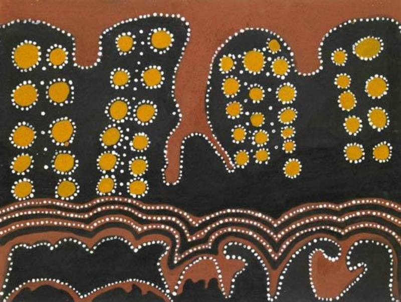Tamoormoor Gorge, 1997 by Jack Britten, natural earth pigments on canvas
