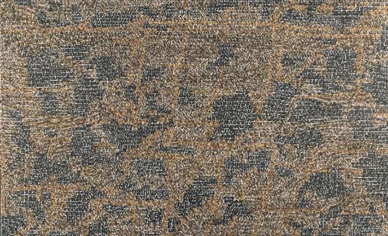 Dorothy Napangardi Kurntakurlangu Jukurrpa 2000 acrylic on linen featuring intricate black and ochre dotted grids representing the Women's Dreaming at Mina Mina.