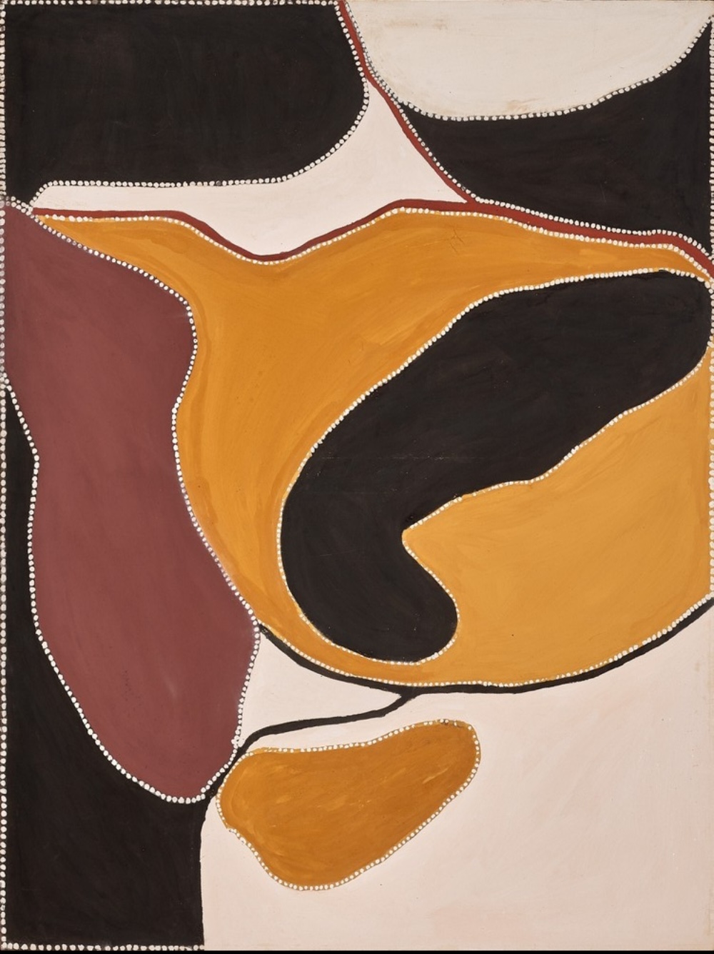 Freddie Timms ochre painting depicting Country in the East Kimberley