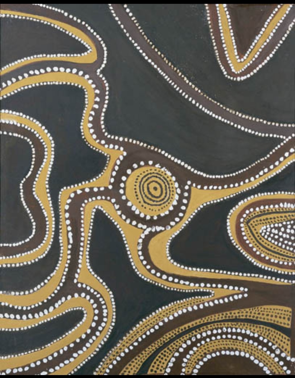 Ochre painting by Jack Britten, senior Gija artist and pioneer of the Warmun painting movement in the East Kimberley