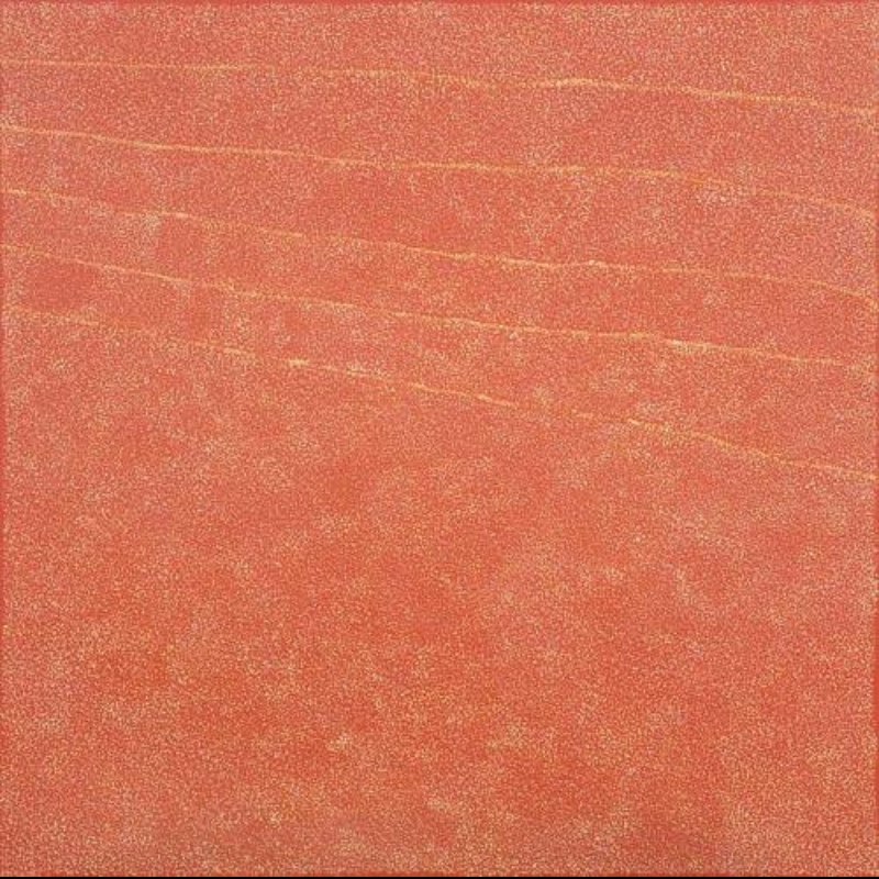 Kathleen Petyarre’s My Country, 2003, with dense pale ochre dotting and subtle parallel lines across a warm red ground.