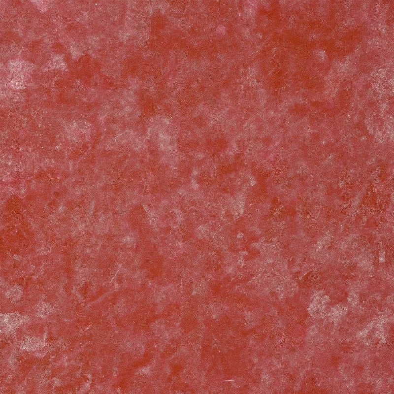 Anookitja (Bush Plum) by Angelina Pwerle, a red painting covered with extremely fine pale marks that form softly shifting patches and layers across the canvas.