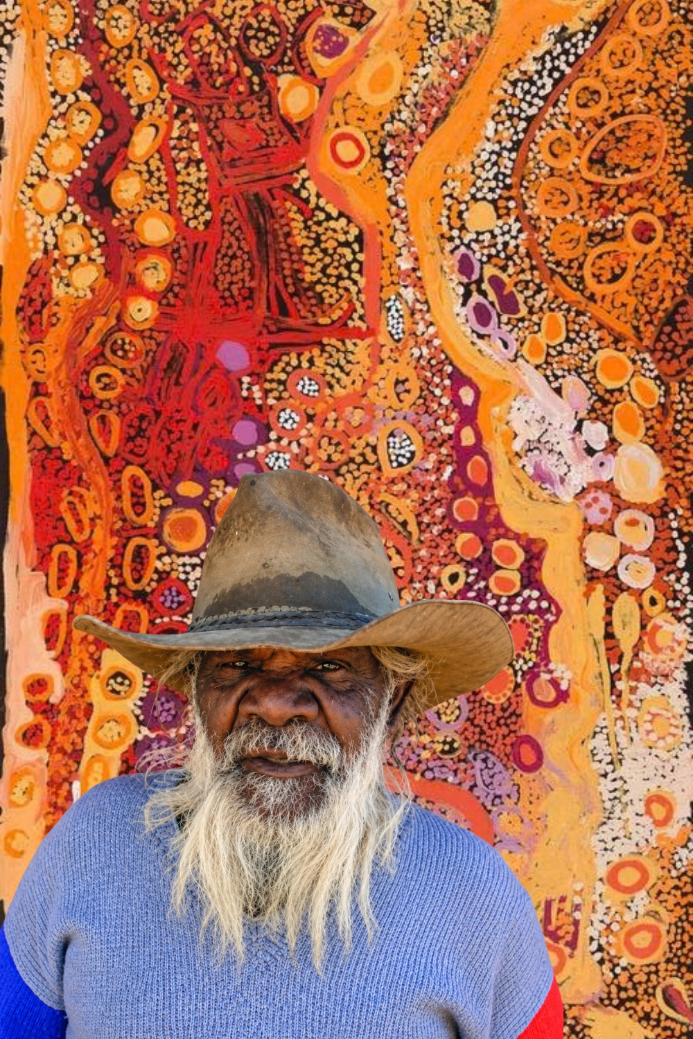 Tiger Palpatja, senior Pitjantjatjara artist of the APY Lands