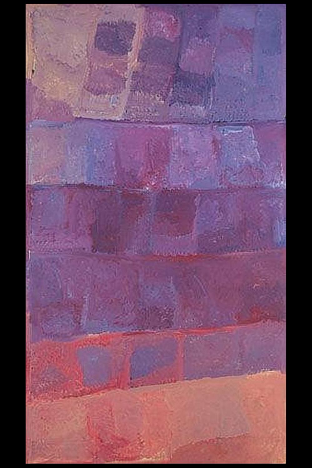 My Country painting by Kudditji Kngwarreye with broad fields of pink, purple and ochre