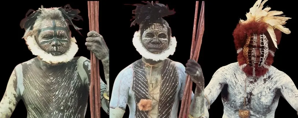 Tiwi Aboriginal body painting showing the meaning of jilamara through ceremonial designs that transform and disguise the wearer